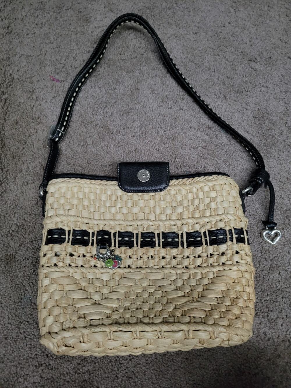 Brighton Purse Handbag Woven Tan & Beige Charm Beach